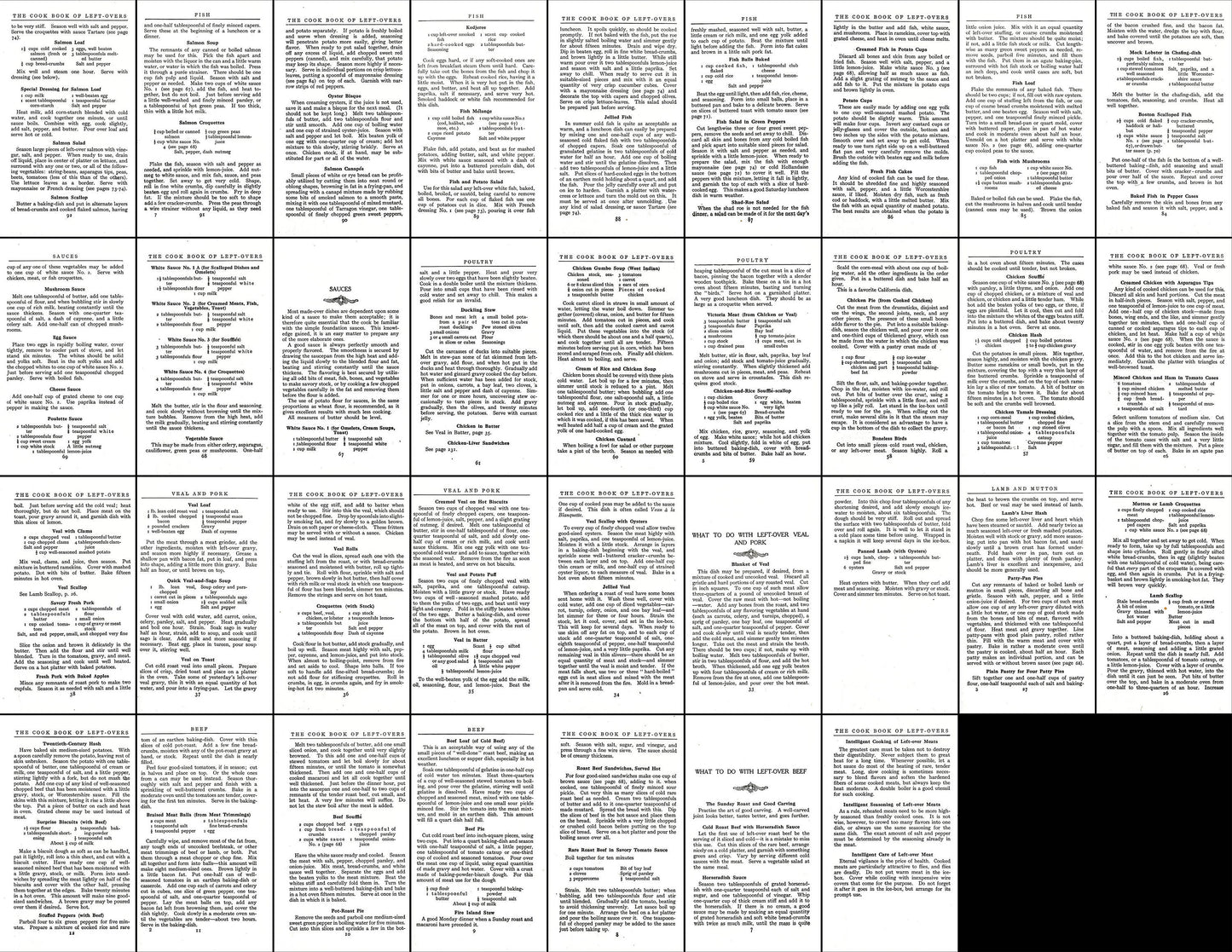 The Cookbook of Leftovers Hundreds of Recipes