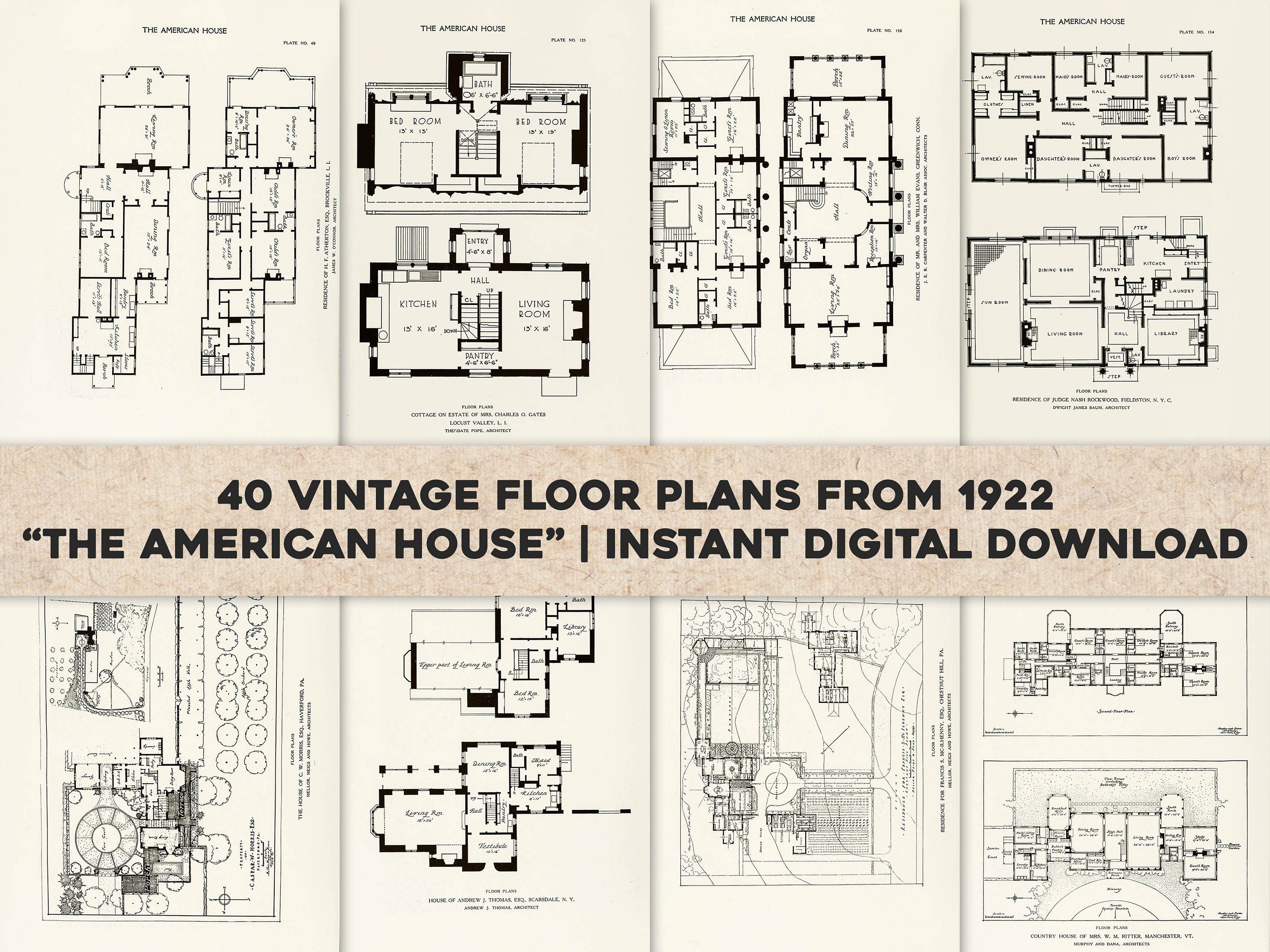 The American House Plans | Architecture Images - CleanArchives
