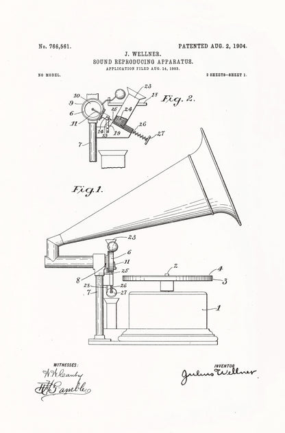 Graphophone Record Player Patents Set 1 [75 Images]