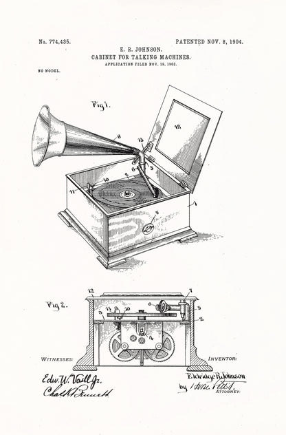 Graphophone Record Player Patents Set 1 [75 Images]