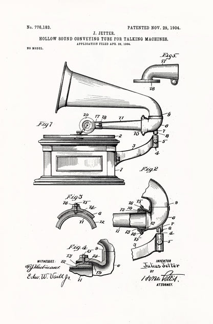 Graphophone Record Player Patents Set 2 [75 Images]