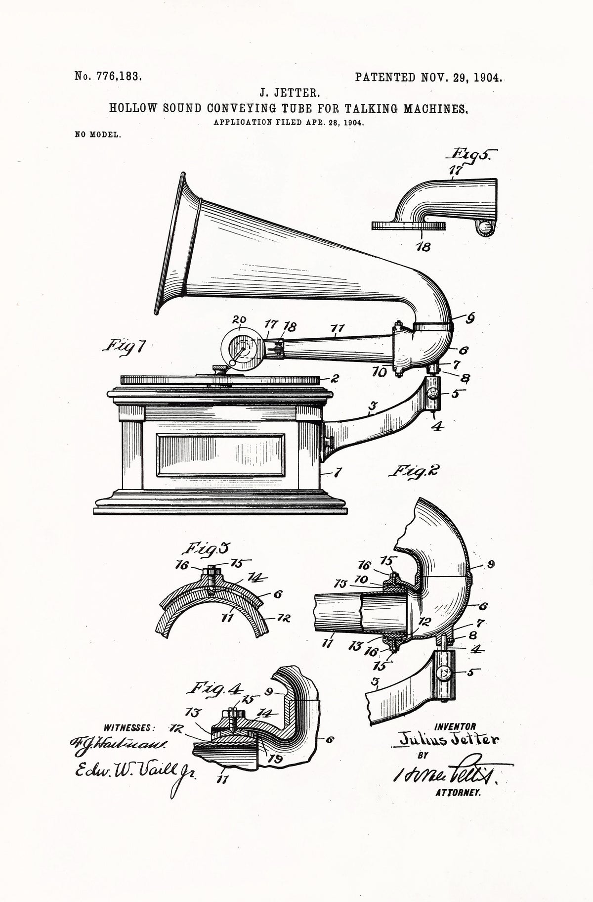 Graphophone Record Player Patents Set 2 | Patent Images - CleanArchives