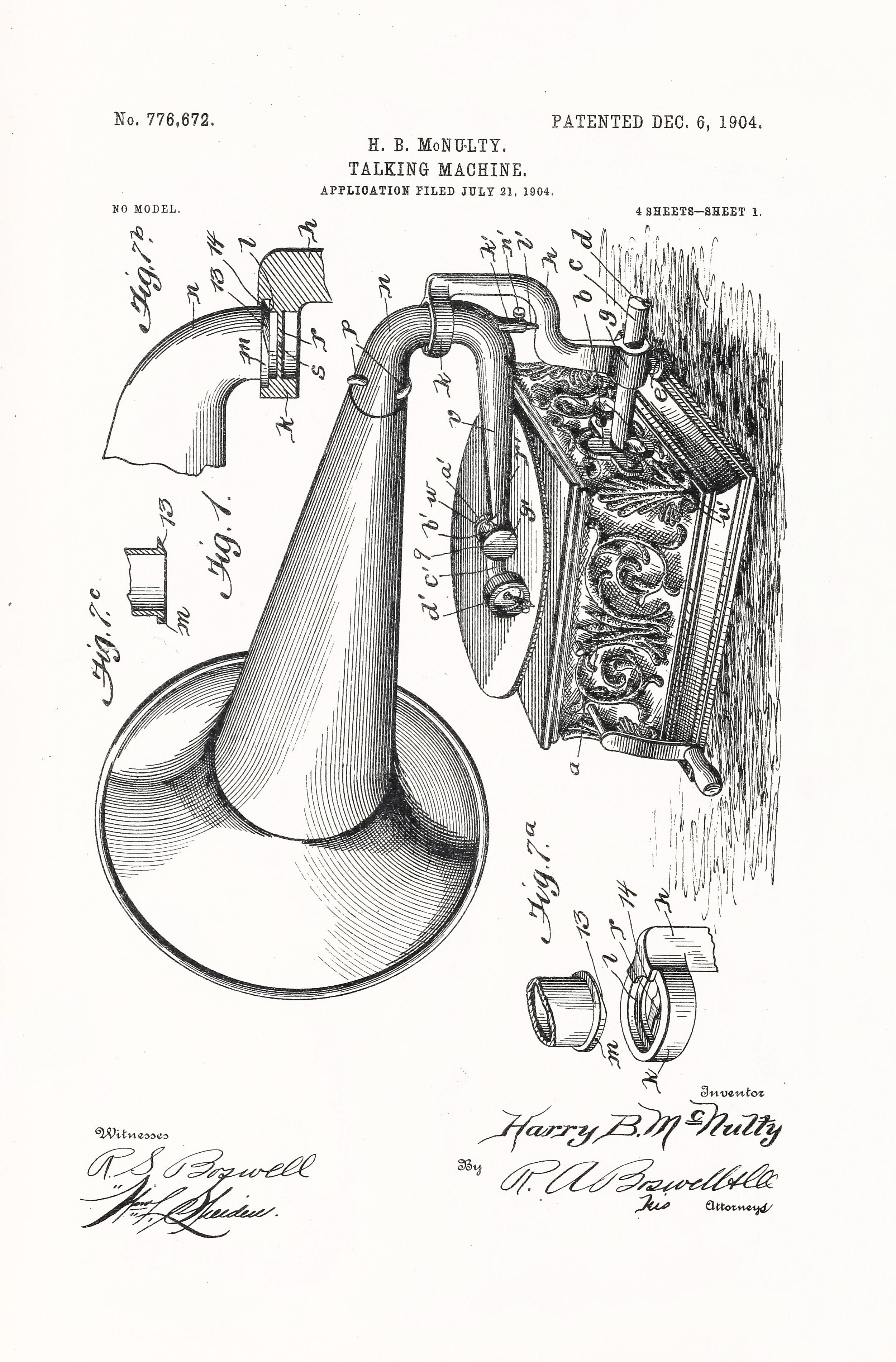 Graphophone Record Player Patents Set 2 | Patent Images - CleanArchives