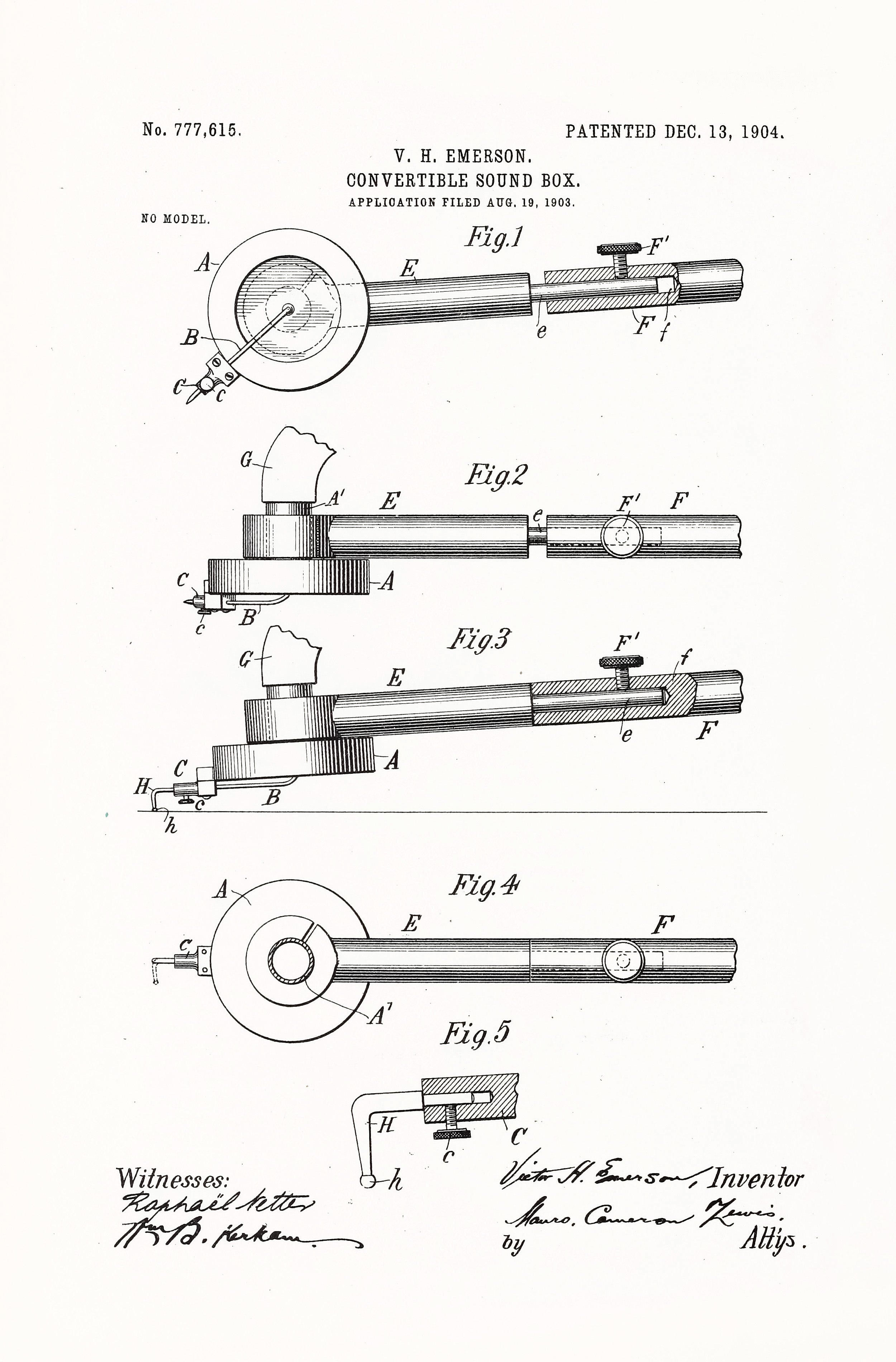 Graphophone Record Player Patents Set 2 | Patent Images - CleanArchives