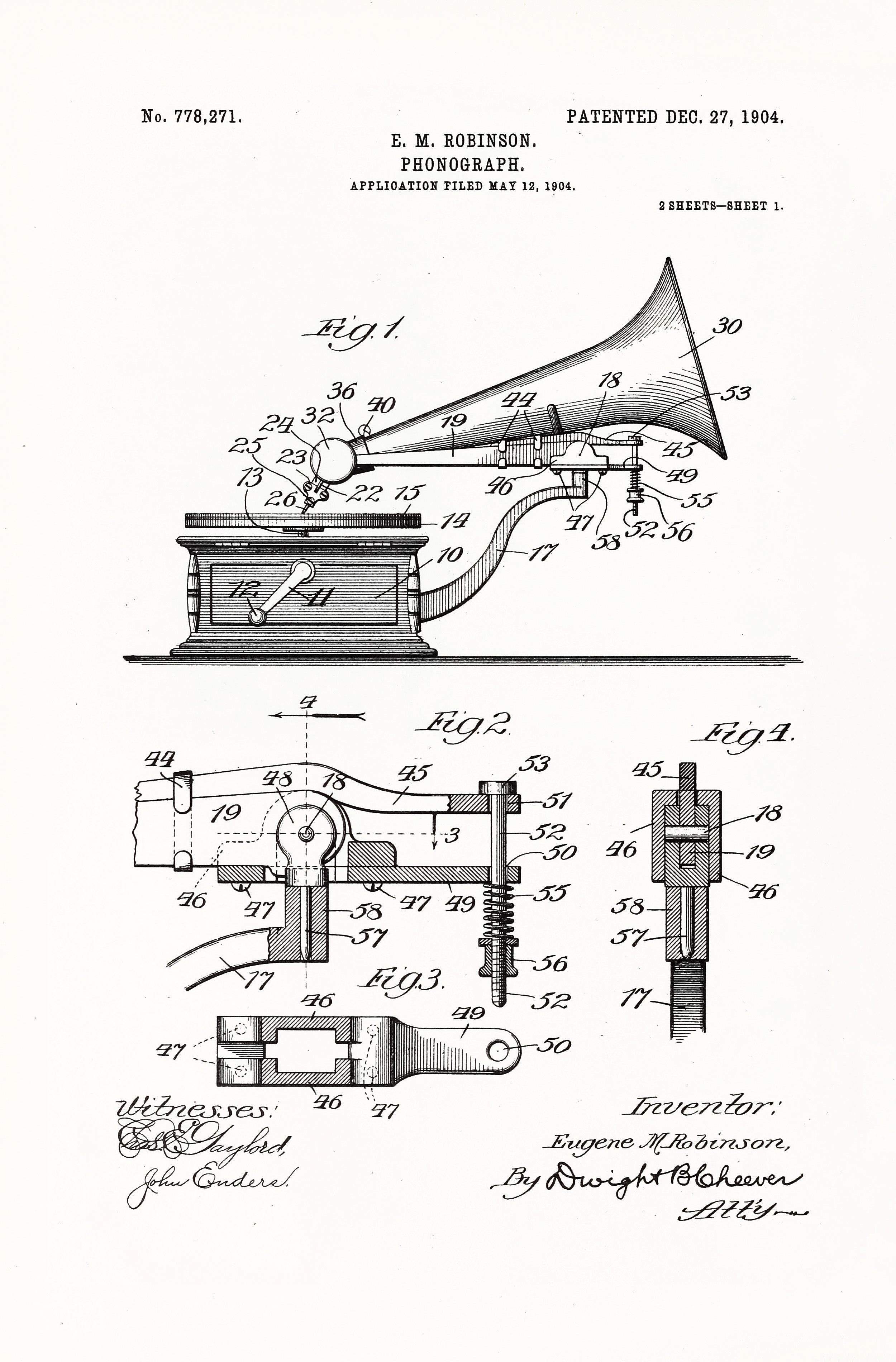 Graphophone Record Player Patents Set 2 | Patent Images - CleanArchives