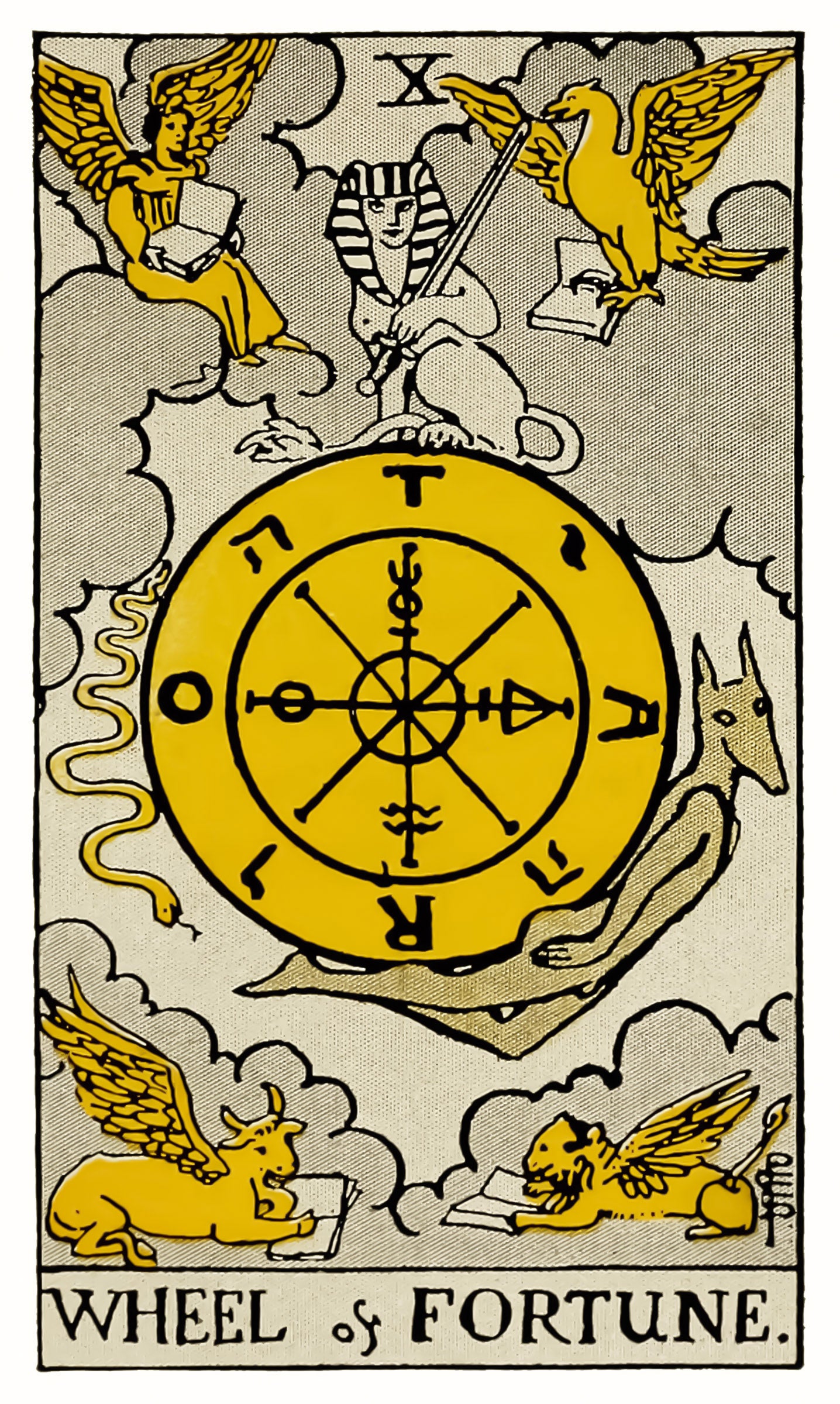 Rider Waite Smith Tarot Card Deck Vintage Yellow [78 Images]