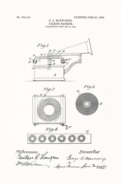 Graphophone Record Player Patents Set 3 [75 Images]