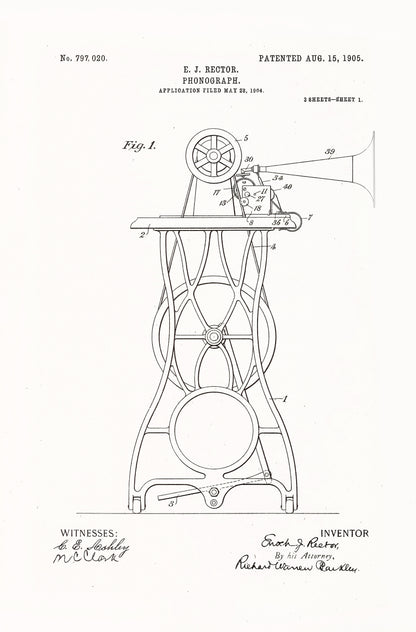 Graphophone Record Player Patents Set 3 [75 Images]