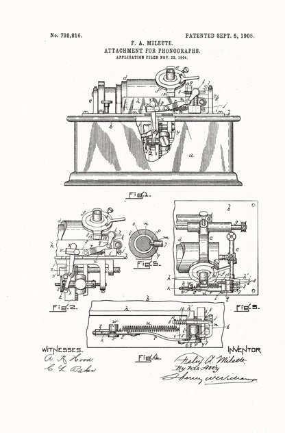 Graphophone Record Player Patents Set 3 [75 Images]