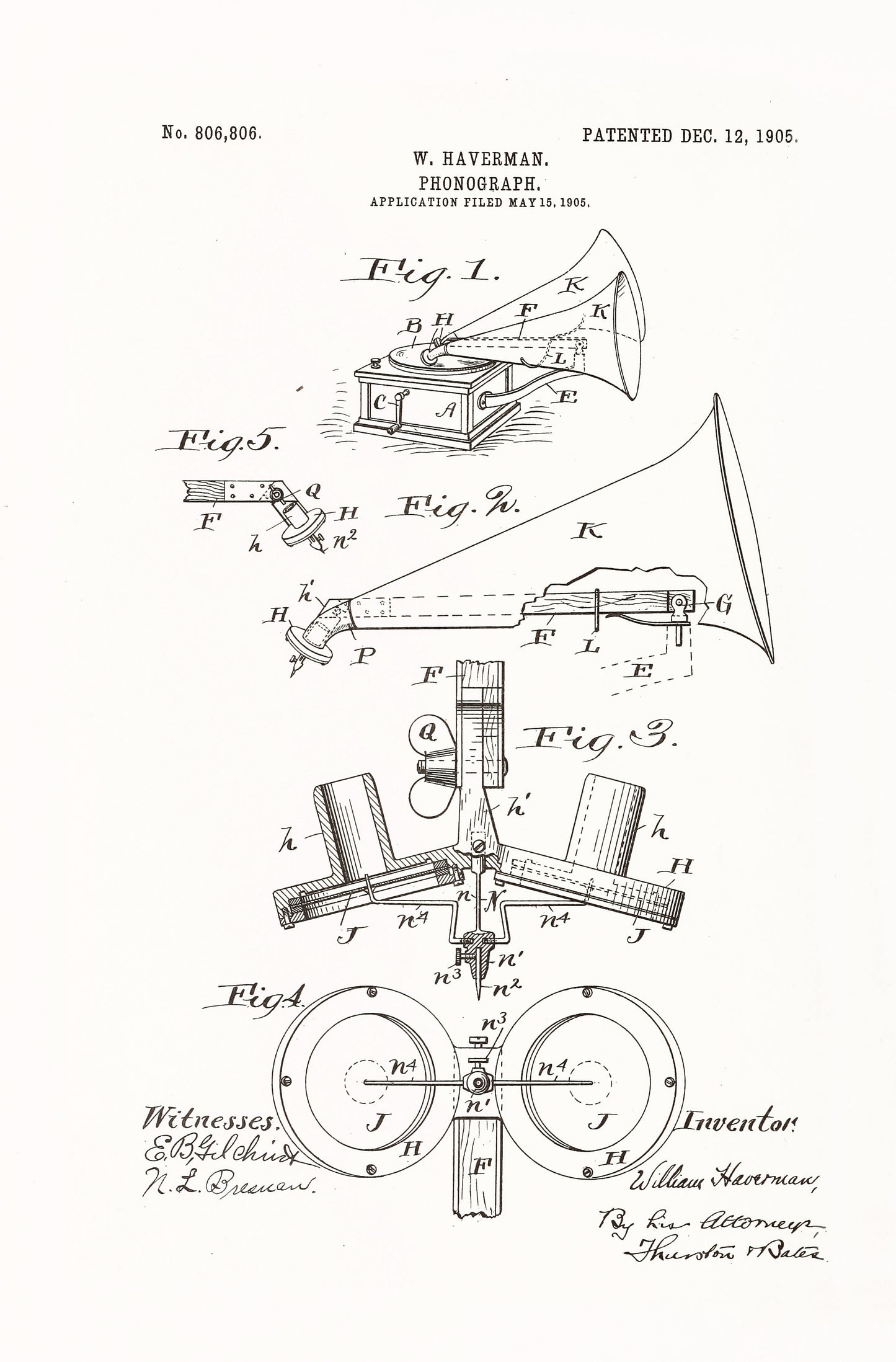 Graphophone Record Player Patents Set 3 [75 Images]