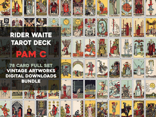 PAM C Rider Waite Smith Tarot Card Deck [78 Images]