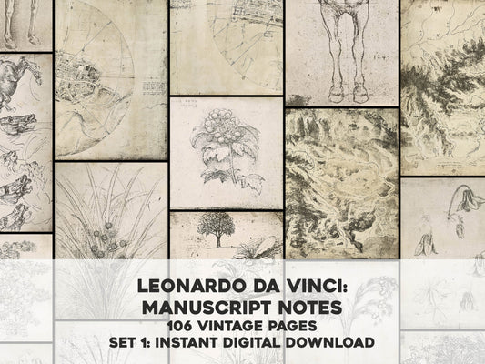 Leonardo Da Vinci Manuscript Pages Set 1 [93 Images]