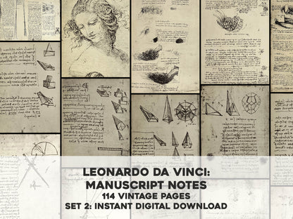 Leonardo Da Vinci Manuscript Pages Set 2 [114 Images]