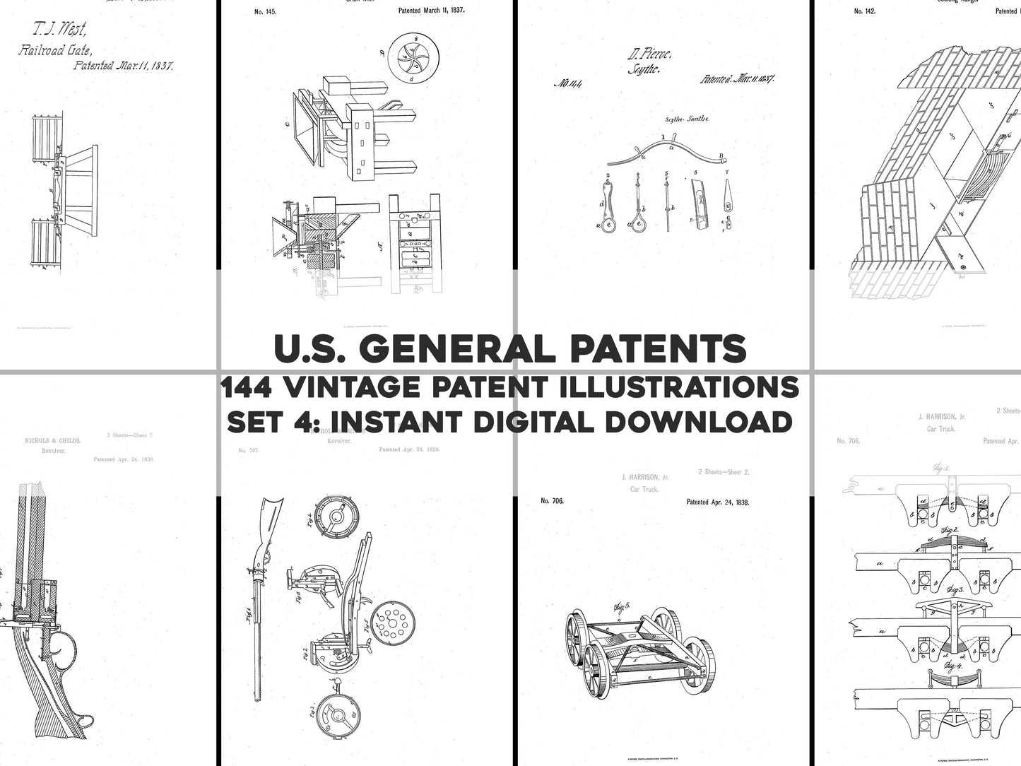 US General Single Patents Set 4 [144 Images]