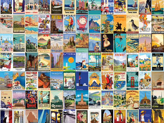 Travel Posters USA & International 4"x6" Collage Kit Set 1 [130 Images]