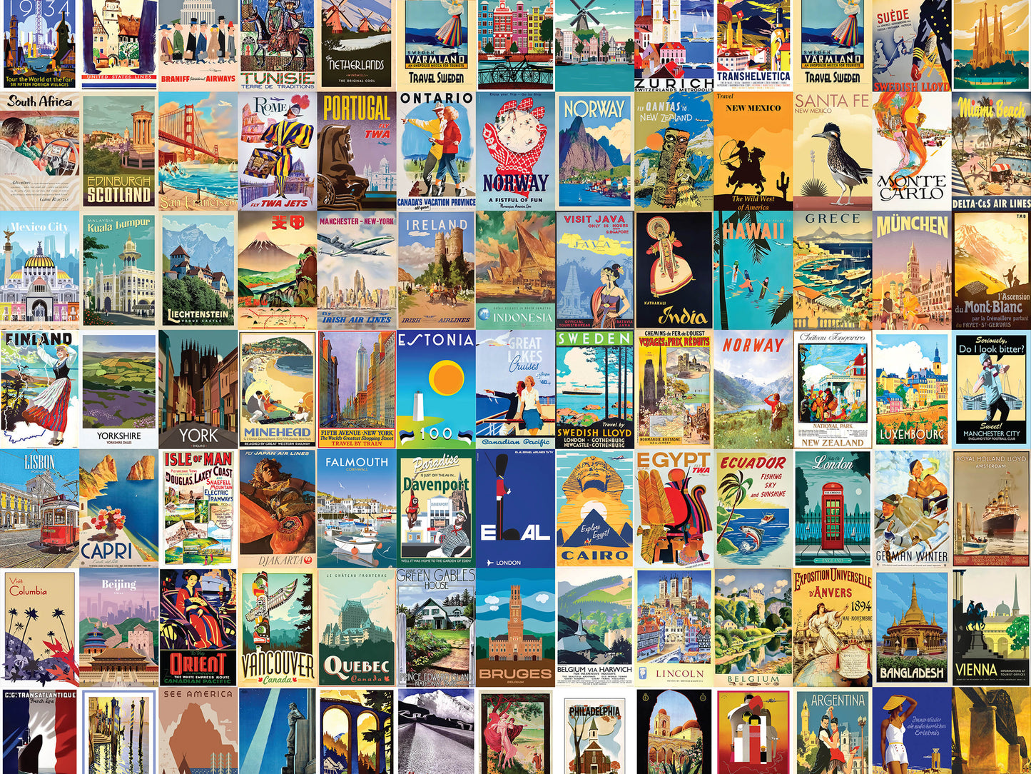 Travel Posters USA & International 4"x6" Collage Kit Set 1 [130 Images]