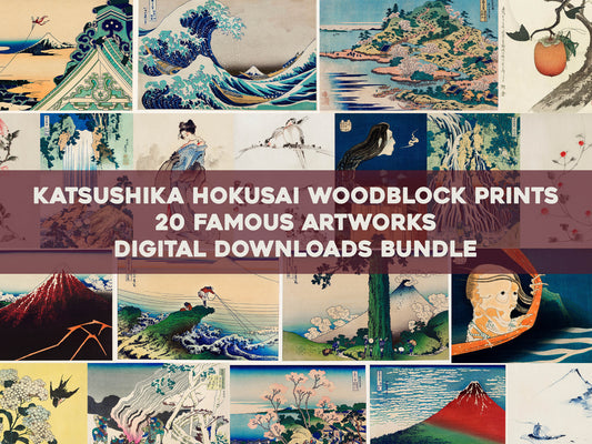 Katsushika Hokusai Assorted Works Set 3 [20 Images]