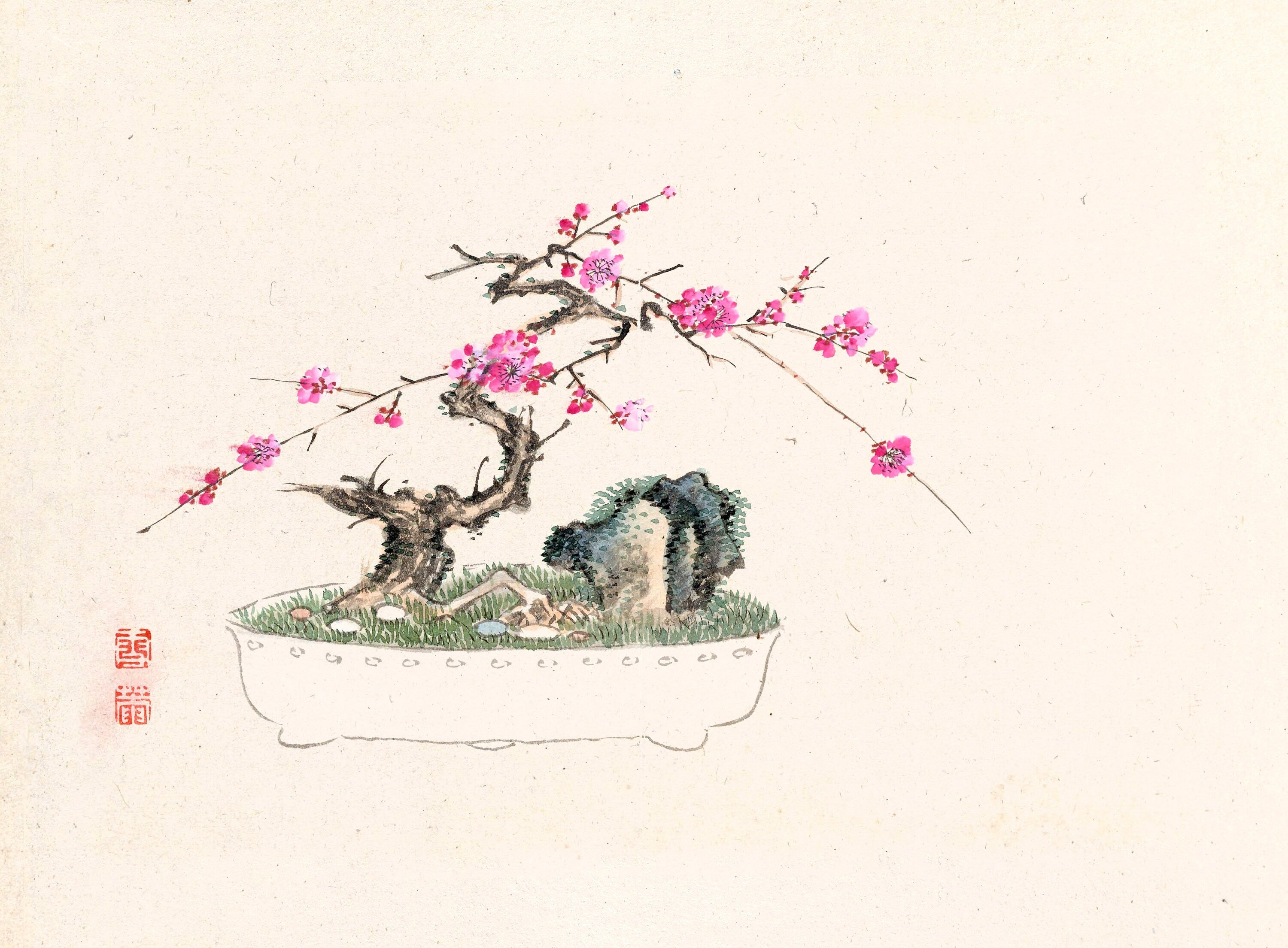 絵画 bonsai Bonsai Kabenzu Japanese Bonsai Tree Paintings | Japanese Art