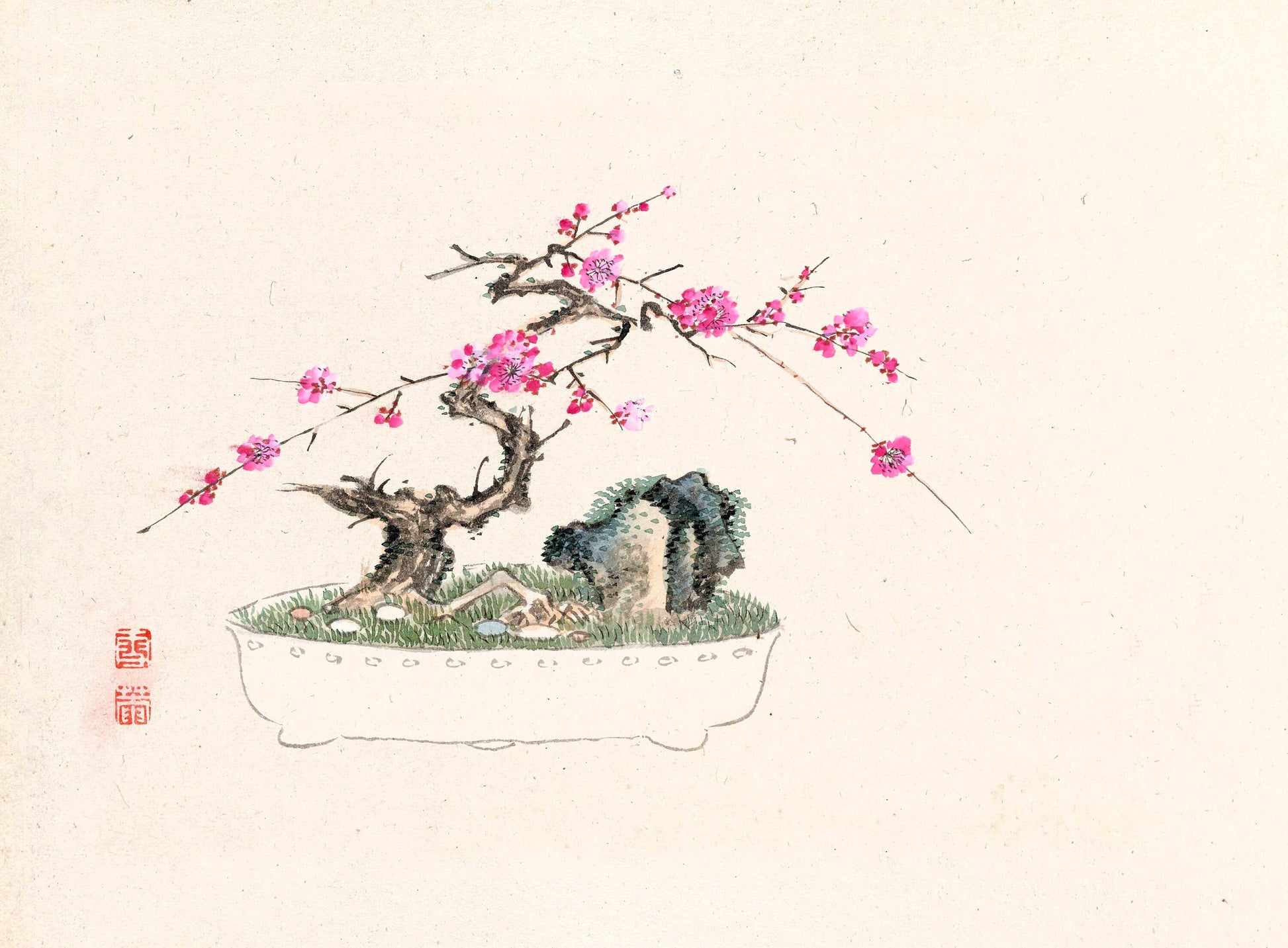 japanese bonsai tree painting Bonsai Kabenzu Japanese Bonsai Tree Paintings | Japanese Art Images