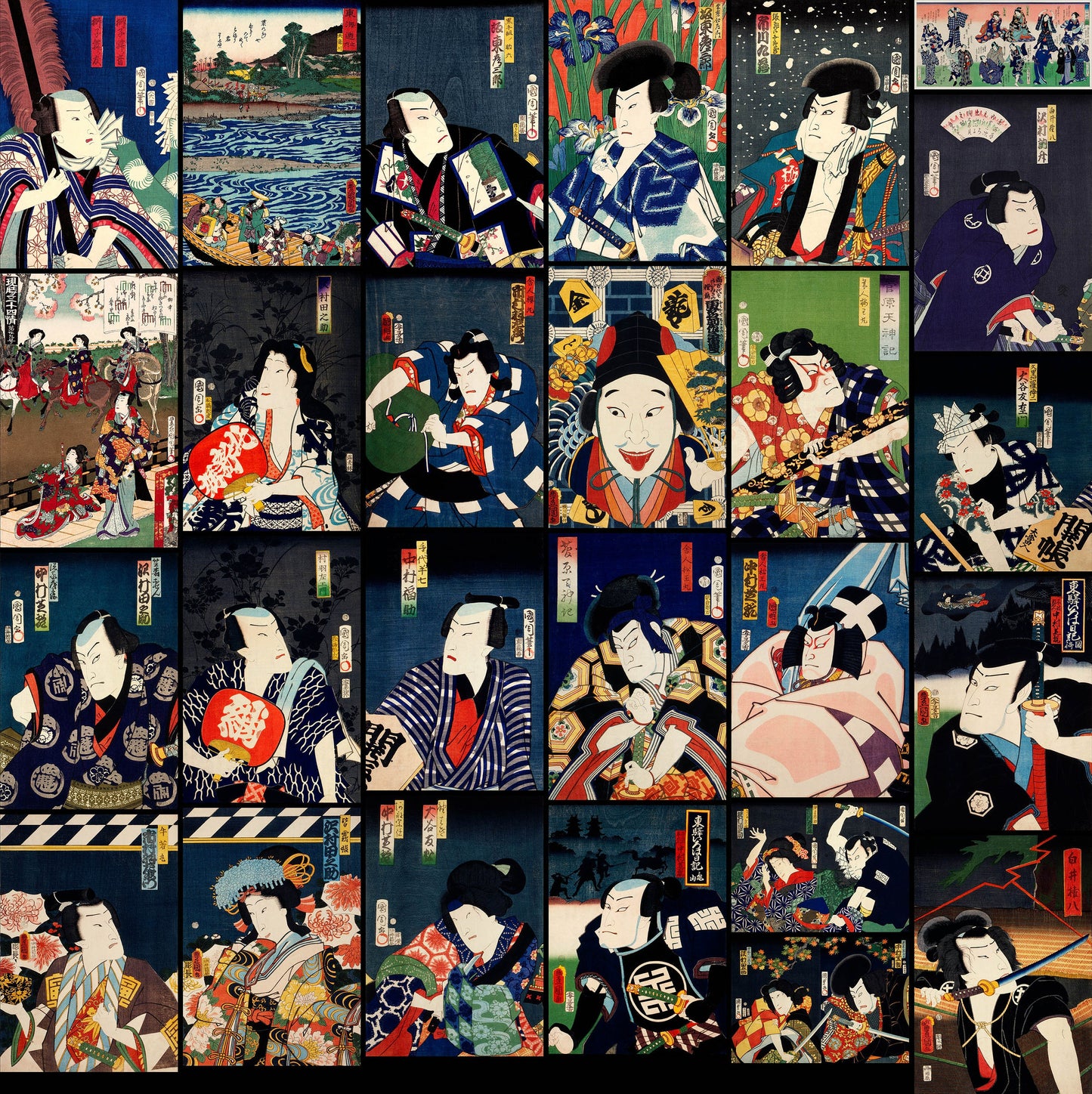 Kunichika Toyohara Kabuki Actor Woodblock Prints [26 Images]