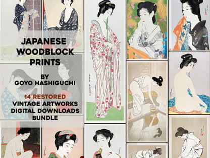 Hashiguchi Goyō Courtesan & Beauties Woodblock Prints [14 Images]