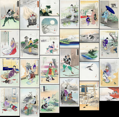 Ogata Gekko Ukiyo-e Assorted Works Set 1 [26 Images]