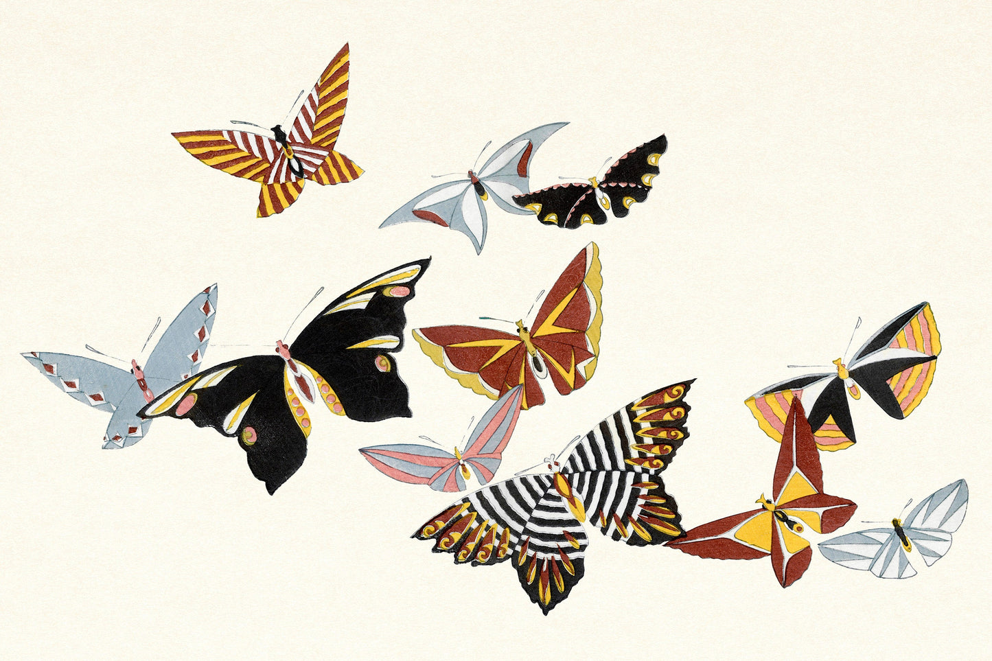 Kamisaka Sekka Butterfly Woodblock Prints [50 Images]