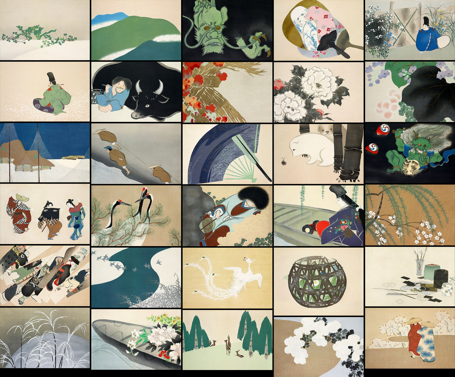 Kamisaka Sekka Assorted Artworks Set 1 [31 Images]
