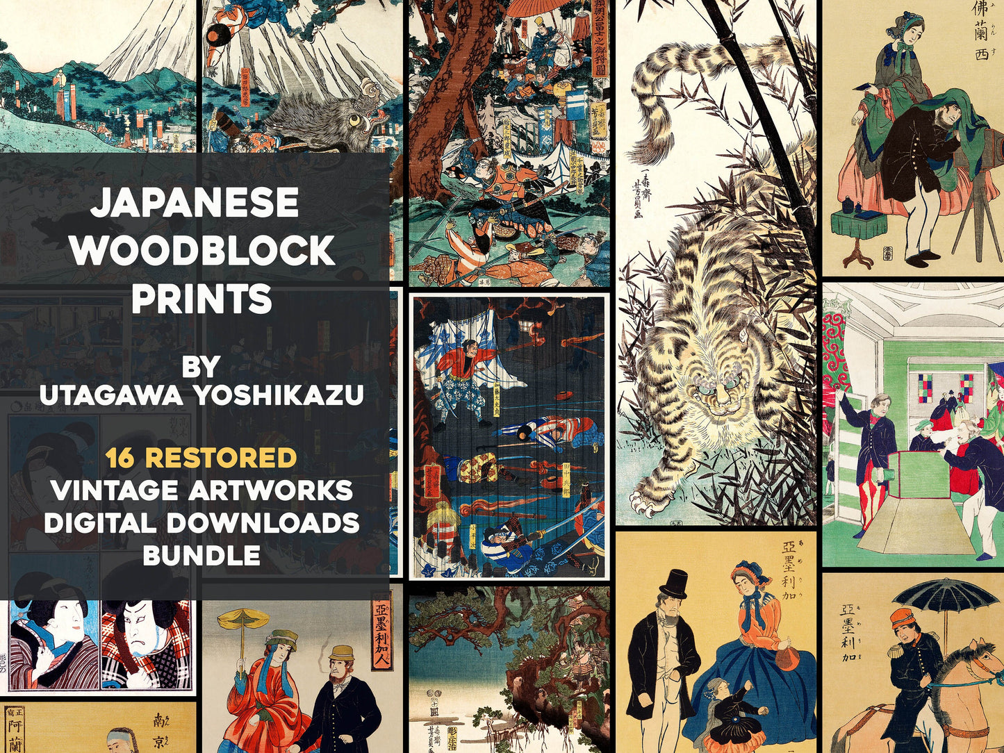 Utagawa Yoshikazu Ukiyo-e Woodblock Prints [16 Images]