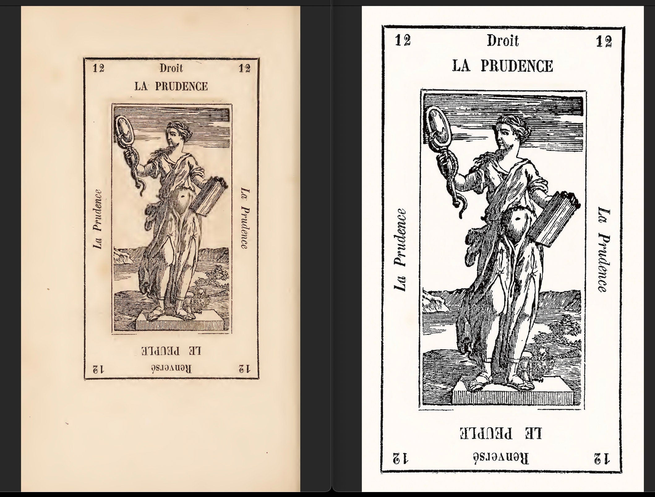 Grand Etteilla Tarot Deck Black & White | Tarot Card Images