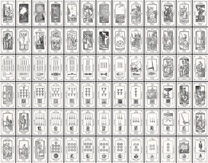 Grand Etteilla Tarot Deck Black & White [78 Cards]
