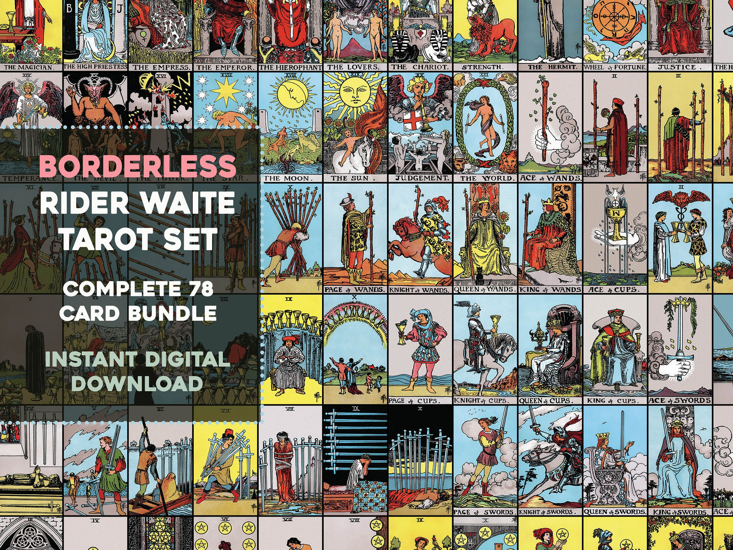Rider Waite Smith Tarot Card Deck Borderless [78 Images]