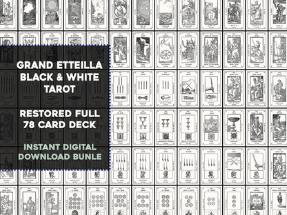 Grand Etteilla Tarot Deck Black & White [78 Cards]