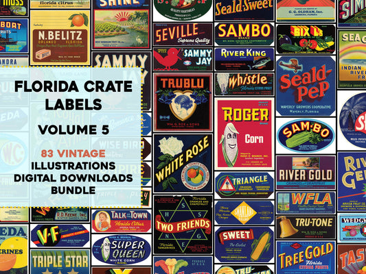 Florida Citrus Vegetable Produce Farm Crate Labels Set 5 [83 Images]