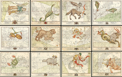 Astronomical Zodiac Star Charts [12 Images]