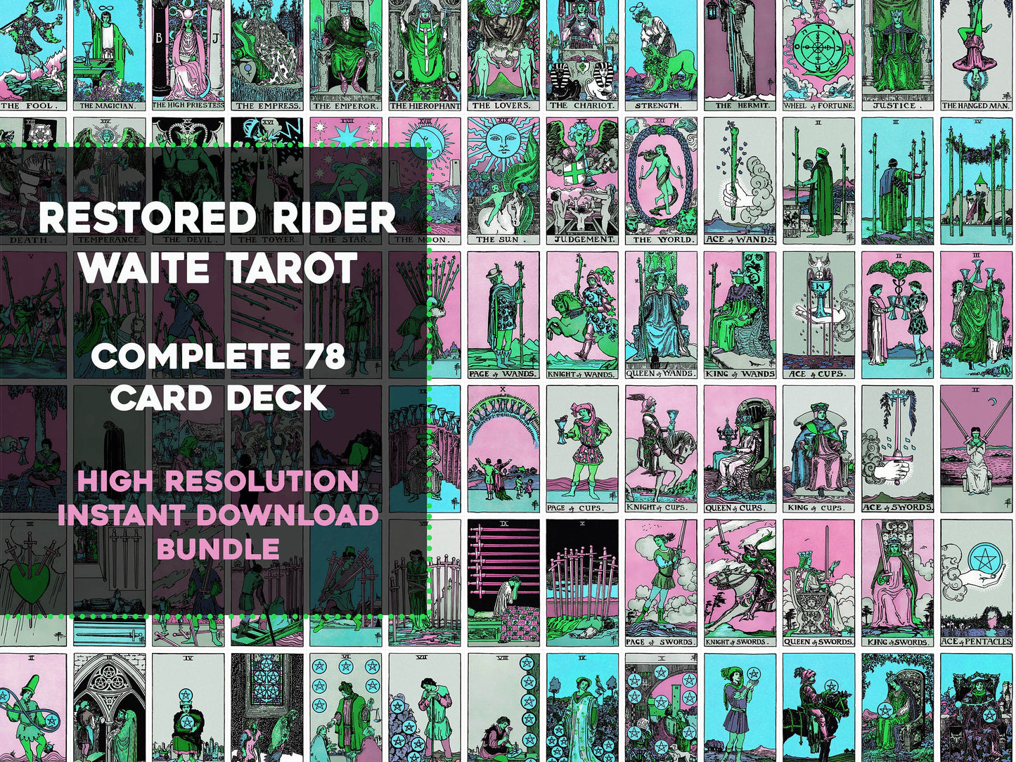 Rider Waite Smith Tarot Card Deck Bubblegum [78 Images]