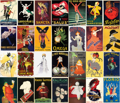 1920's Leonetto Cappiello & Jean d'Ylen 4"x6" Collage Kit Set 1 [100 Images]