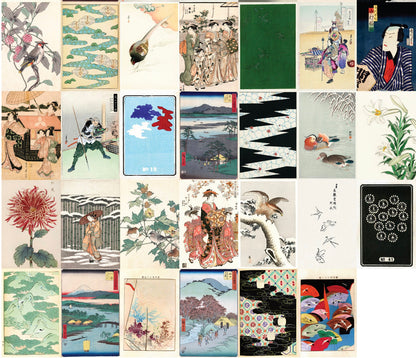 Japanese Ukiyo-e Woodblock Print 4"x6" Collage Kit Set 5 [110 Images]