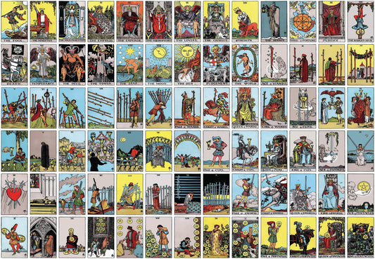 Rider Waite Tarot Card Deck 4"x6" Collage Kit [78 Images]