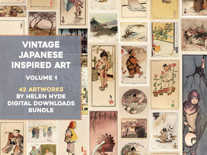 Helen Hyde Americanized Japanese Woodblock Prints Set 1 [42 Images]