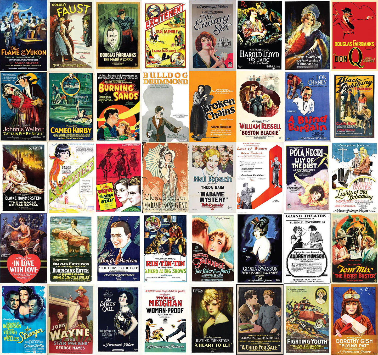 1920's Movie Poster 4"x6" Collage Kit Set 2 [160 Images]