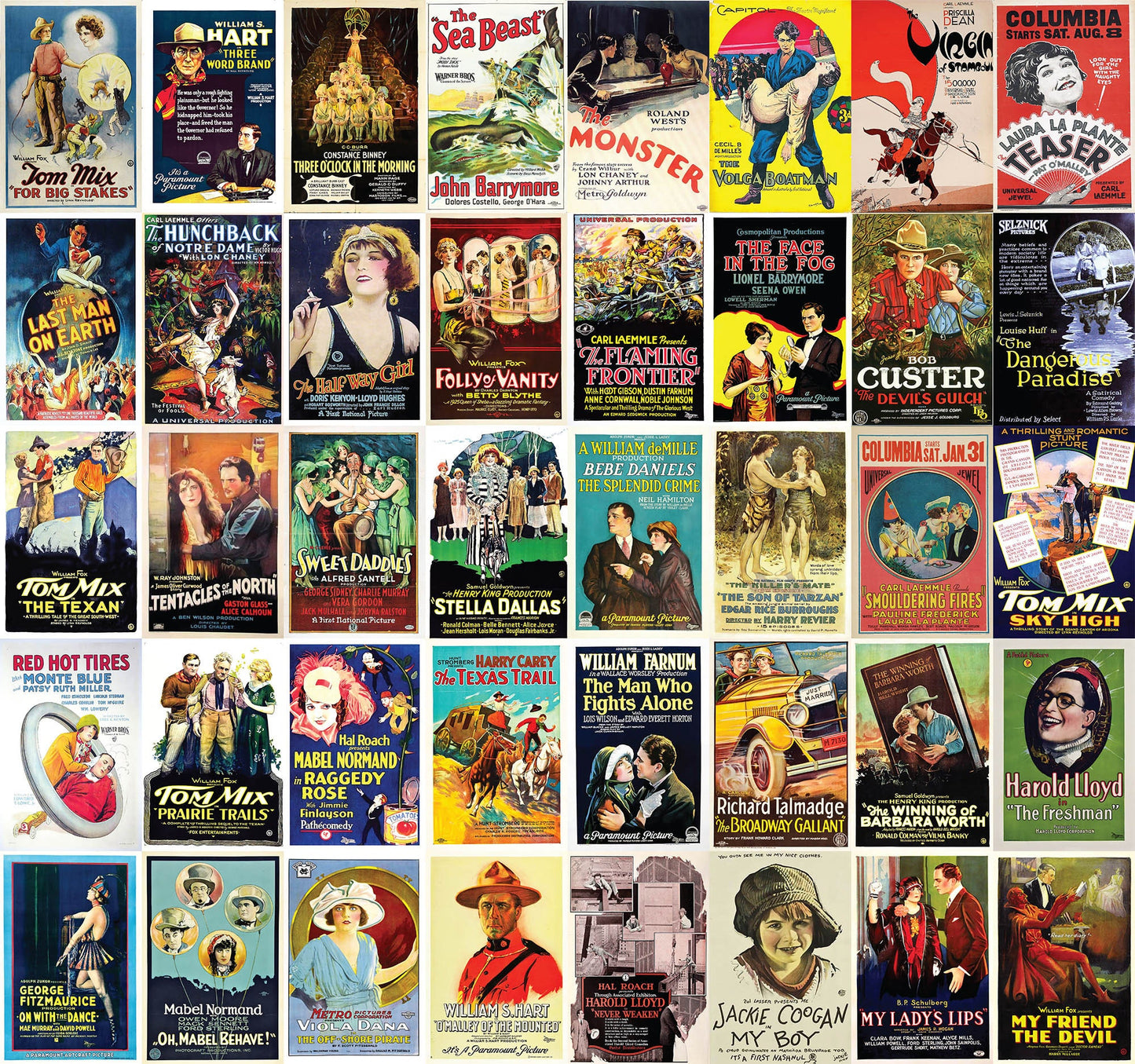 1920's Movie Poster 4"x6" Collage Kit Set 2 [160 Images]