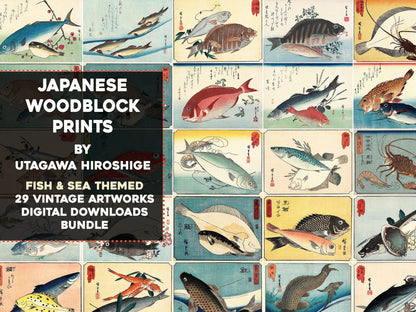 Ando Hiroshige Japanese Fish Ukiyo-e Woodblock Prints [29 Images]
