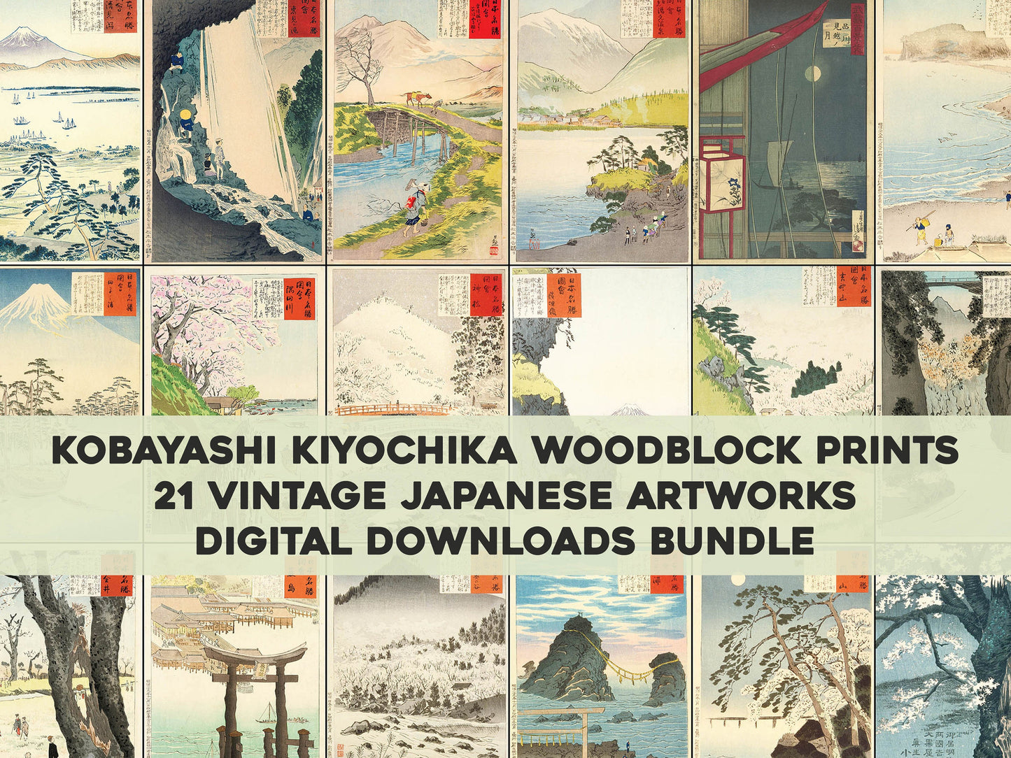 Kobayashi Kiyochika Ukiyo-e Woodblock Prints Set 2 [21 Images]