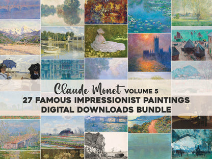 Claude Monet Impressionist Paintings Set 5 [27 Images]