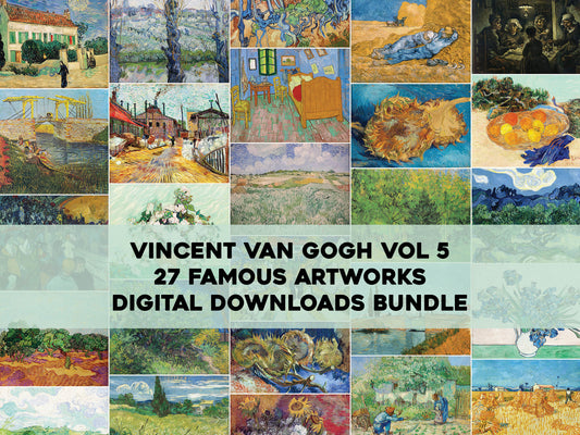 Vincent Van Gogh Post Impressionist Paintings Set 5 [27 Images]