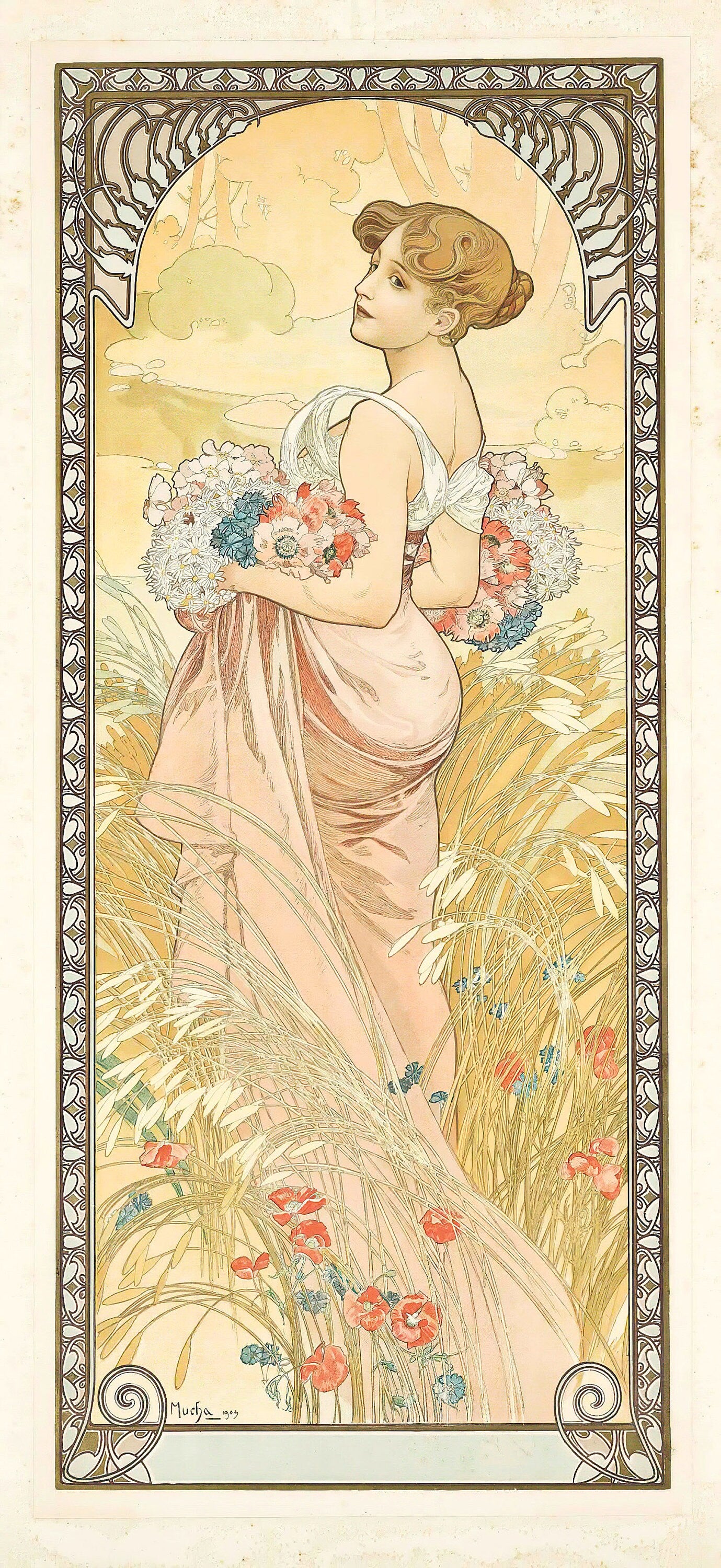 Alphonse Mucha Set 4 Long Artworks [48 Images]