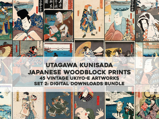 Utagawa Kunisada Ukiyo-e Woodblock Prints Set 2 [45 Images]