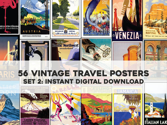 Vintage International Travel Posters Set 2 [56 Images]
