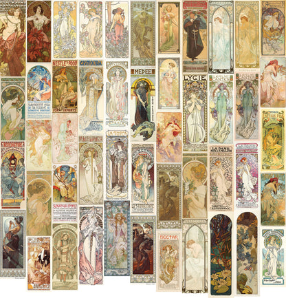 Alphonse Mucha Set 4 Long Artworks [48 Images]